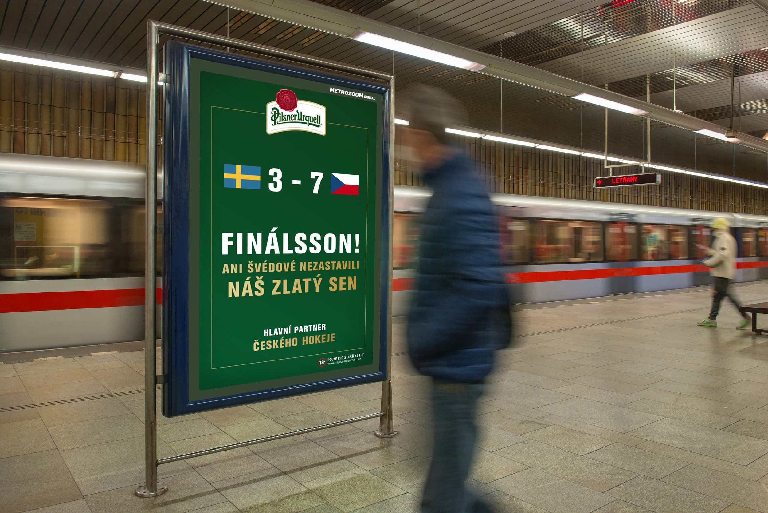 Pilsner – real-time skóre v metru